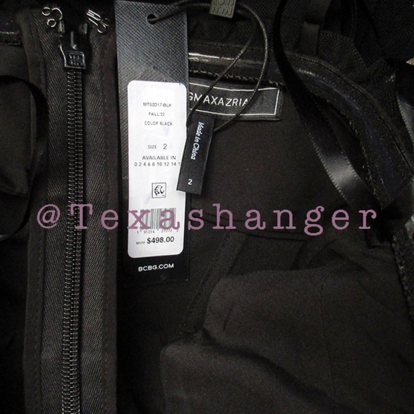 NWT BCBGMaxAzaria Oly Corset Tulle Gown Size 2 Black - Picture 14 of 15